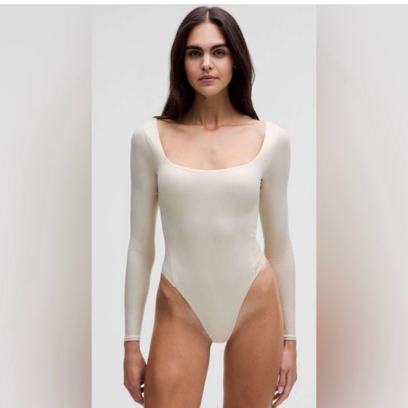 lululemon athletica Tops - Lululemon Bone Shine Long Sleeve Wundermost Fitted Bodysuit